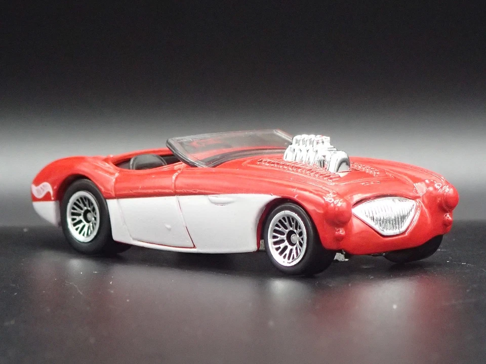 1953-1956 Austin Healey Roadster Convertible Rosso 1:64 Scala Modellino Auto - Immagine 4 di 4
