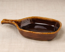 Vintage Hull USA Brown Drip Swing Tray Ovenproof Handled Serving Dish