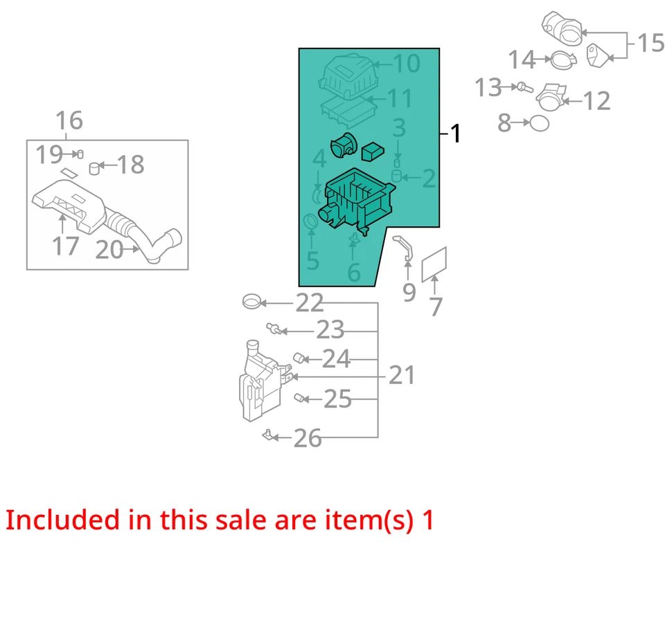 Tubo de manguera de conducto de admisión de filtro de aire Hyundai Elantra 2007-2012 J6BW6 Foto 3 de 4