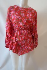 Womens LoveShackFancy Mambo Red Pink (Item- 7) Anila Floral Mini Dress S