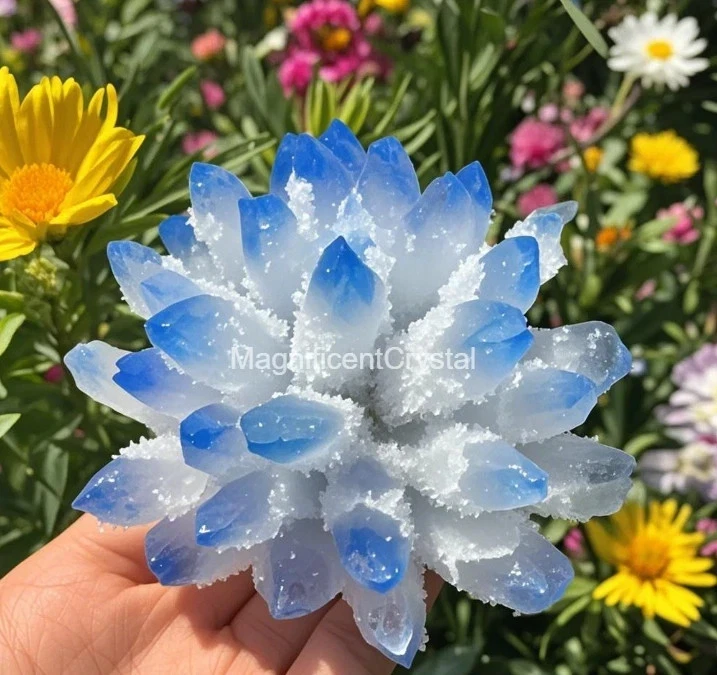 2025Rare Raw Blue Quartz Crystal Cluster Natural Rough Geode Reiki Art Decor - Image 2 of 4