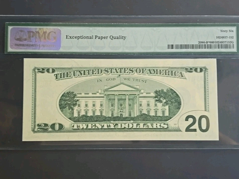 1999 $20 Federal Reserve Note Fr 2086-B Star PMG 66 - Image 2 of 2