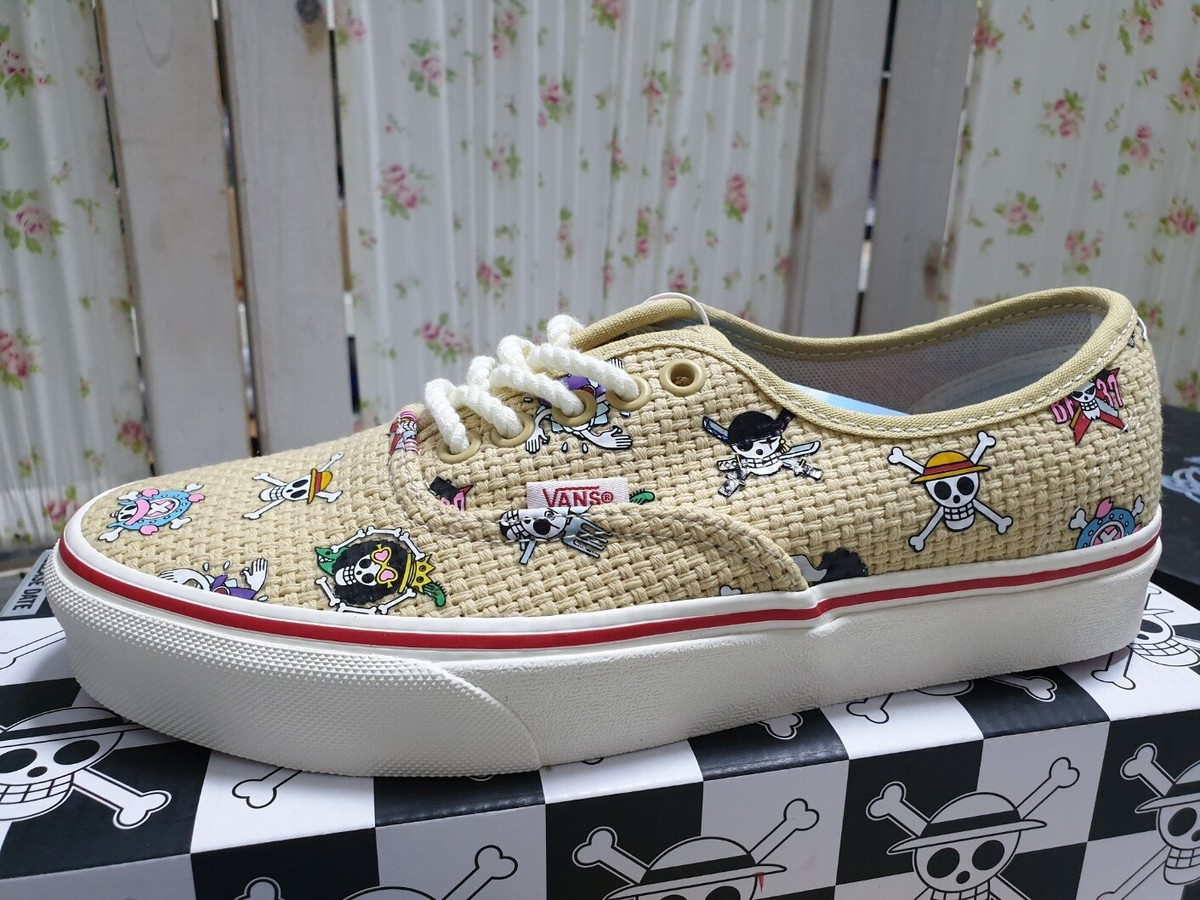 VANS x ONE PIECE AUTHENTIC★STRAW HAT CREW NATURAL/MULTI Vans x One Piece Authentic Slip on Shoes Straw Hat Crew