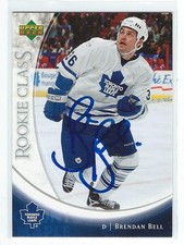 Brendan Bell Signed 2006/07 Upper Deck Rookie Class Card #39