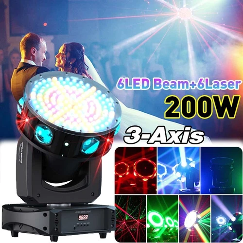 200W LED Moving Head RGBW Beam Laser Bühnenlicht DMX Lichteffekt DJ Disco Xmas - Bild 9 von 17