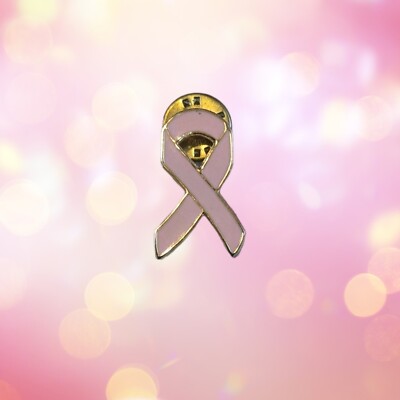 Ballou Reg'd 130 Years Pink & Gold Tone Breast Cancer Ribbon Lapel Pin
