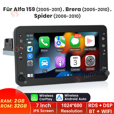 Autoradio DAB+ Android 13 Carplay GPS Für Alfa Romeo 159 Sportwagen Brera Spider