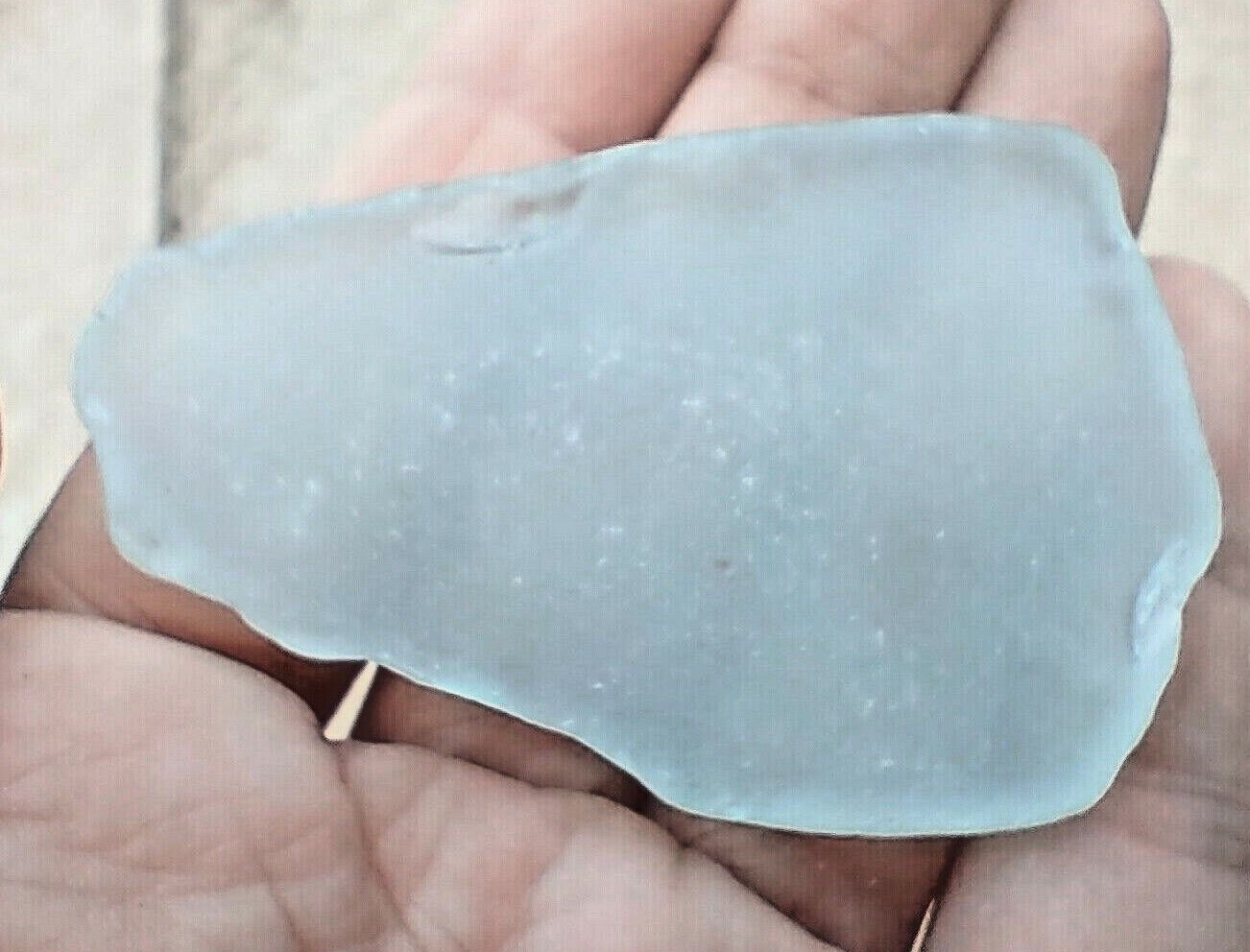 Big Genuine Aqua Blue Perfect Brand new Totally Flat 5 ☆ very popular Beach Trian Glass Sea