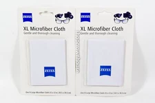 2 ZEISS XL 12"x12" (30.5x30.5 cm) Microfiber Cloth Kit Gentle/Thorough cleaning