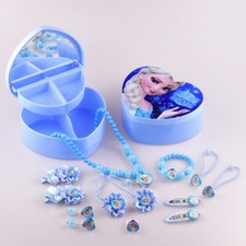 14PCS Elsa Frozen Jewellery Box Necklace Earring Princess Kids Girls Toy Gift