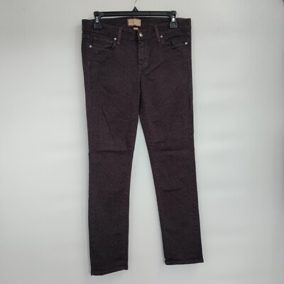 Paige Peg Skinny Leopard Animal Print Low-Rise Stretch Denim Jeans 29 Women 