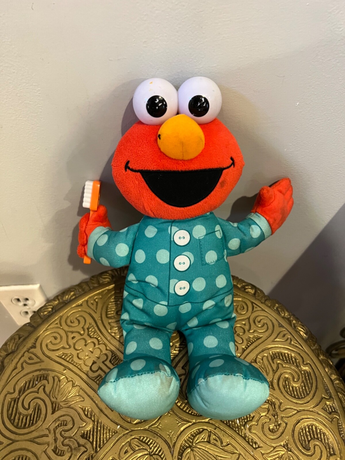 Sesame Street Brushy Brush Elmo Talking Plush eBay