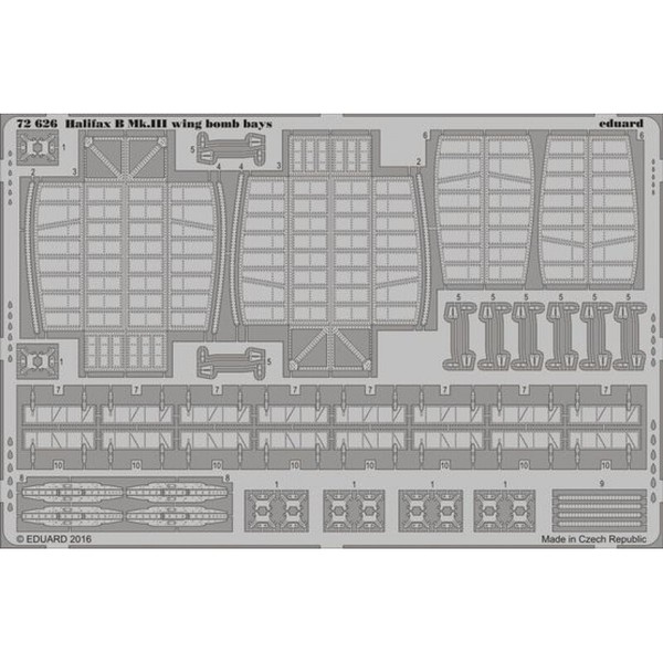 MW22 Eduard 72626 Halifax B Mk.Iii Wing Bomb Bays 1/72 Pe Set For Revell-image