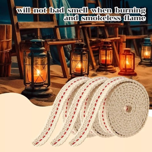 3 Rolls Lamp Wick Lantern Wicks - 10 Ft 1/2 Inch Flat Cotton Oil Lamp Wick Rep7Z - Picture 11 of 12