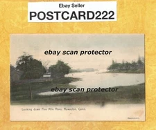 CT Rowayton Norwalk 1906 vintage postcard LOOKING DOWN FIVE MILE RIVER CONN