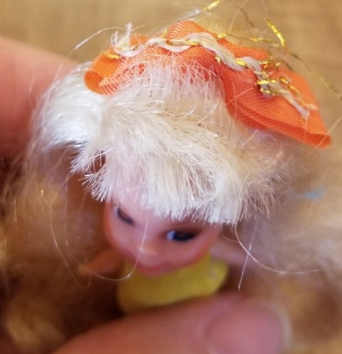 Liddle Kiddles Blonde Tiny Doll Yellow Dress Orange Bow Mattel Free Shipping - Picture 4 of 10
