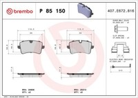 Brembo P 85 150 Bremsbelagsatz, Scheibenbremse