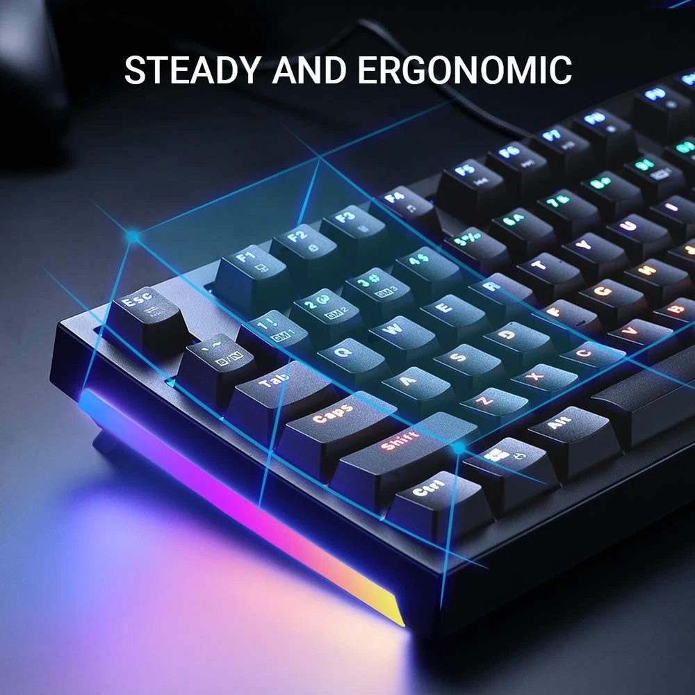 RGB Backlit Gaming Mechanical Keyboard K660 with Side LED and USB Wired