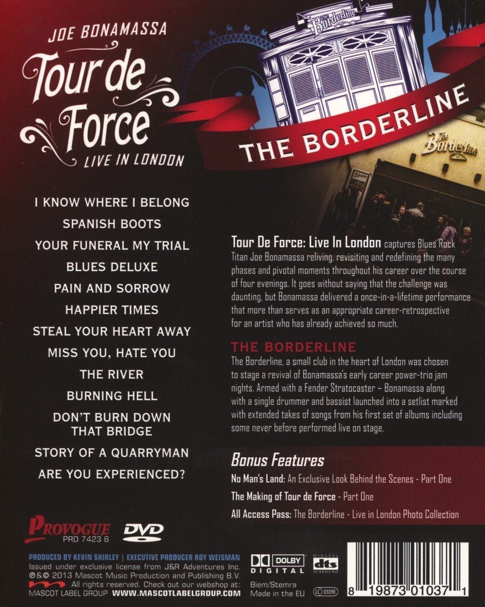 Joe Bonamassa Tour De Force Borderline [2 DVDs] (DVD) Bonamassa (UK IMPORT) eBay