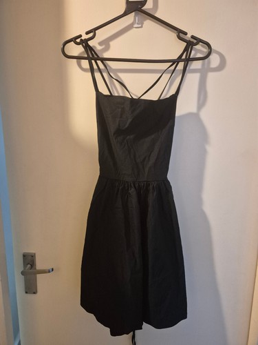 Vestido de verano negro con tiras de espagueti y espalda abierta con cordones en la espalda de ASOS Design para mujer - Imagen 4 de 7