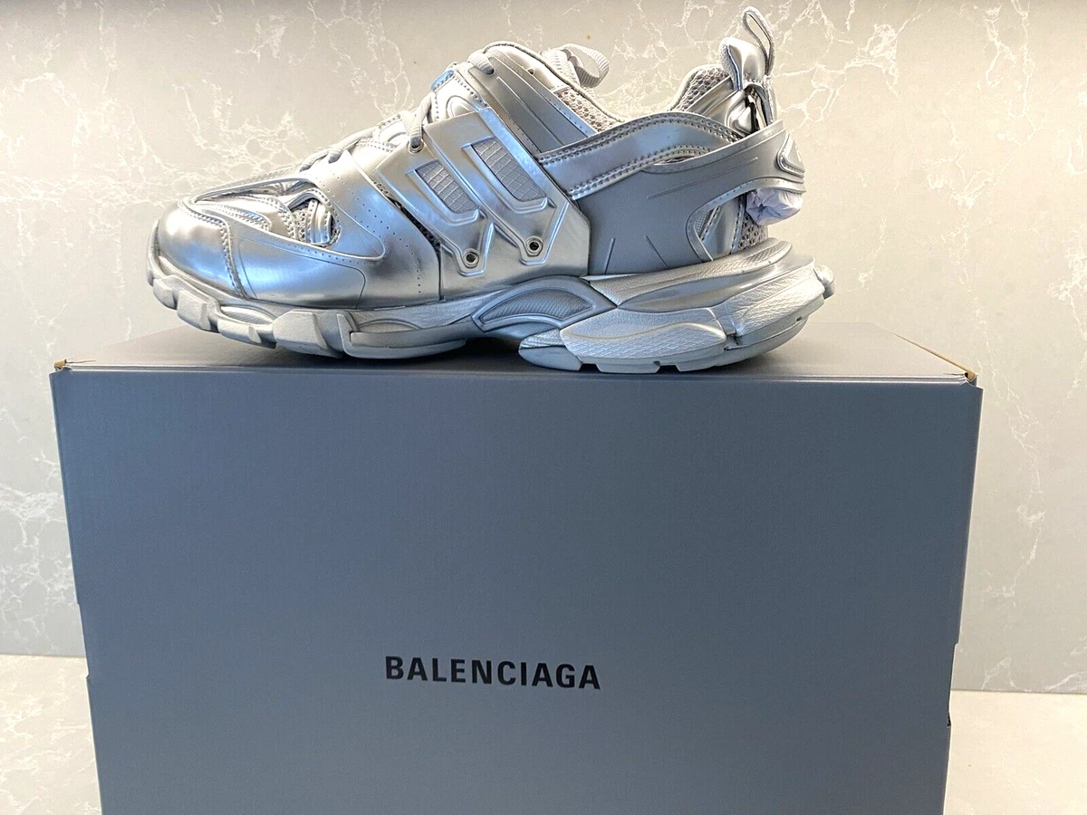 Balenciaga Track Men s Sneakers Size 45 EU 12 US Metallic Silver Orig 1150