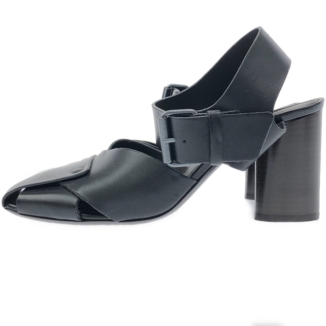LEMAIRE HEELED SANDALS LEATHER STRAP HEEL BLACK 37 Used MESC LEMAIRE HEELED SANDALS LEATHER STRAP HEEL BLACK 37 Used MESC