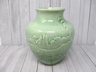New ListingRed Wing Art Pottery Lion Vase 7.5” Celadon Green Early Blue Stamp Vintage
