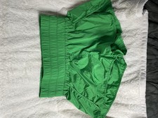 Women's Green Shorts High Rise Elastic Waist Relaxed Fit Pull On M