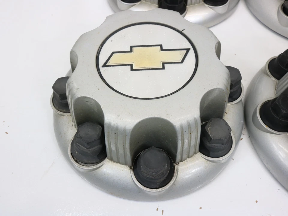 (4) 2001-2010 Chevrolet Silverado 2500 3500 Truck Van 8 Lug OEM Hub Cap 15052378 Foto 3 de 4