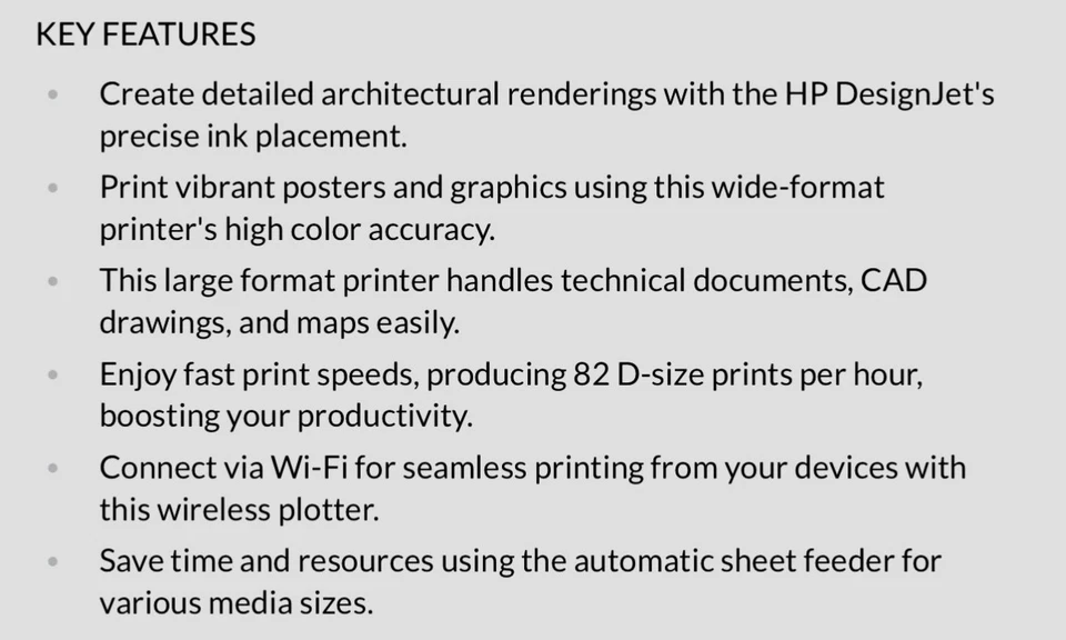 HP DesignJet T650 36" Wide CAD Large Format Color Plotter - Image 3 of 4