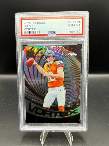 2024 Panini Donruss Vortex #VORBNI Bo Nix (RC) PSA 10 Denver Broncos