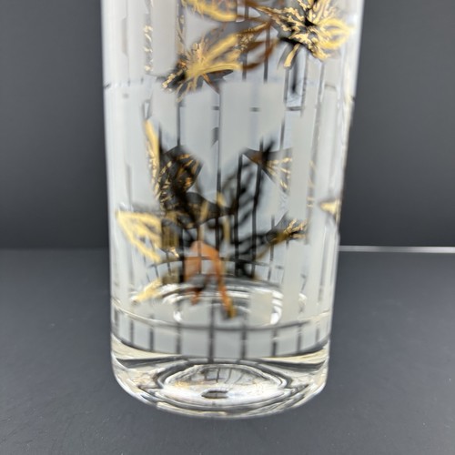Fred Press FOGLIE D'ACERO ORO Bicchieri Highball Smerigliati (2) Vintage MCM - Foto 8 di 16