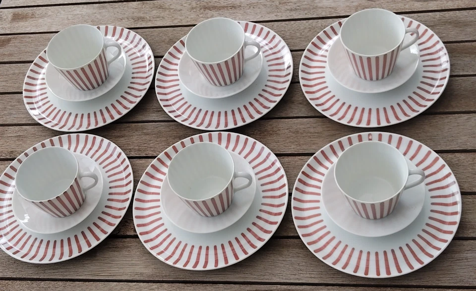 Kaffeeservice Melitta Form Zürich Streifen rot - Bild 2 von 4