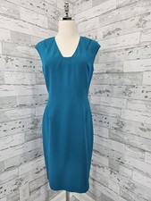 Calvin Klein Women's 4 Sleeveless Sheath Dress Turquoise Blue