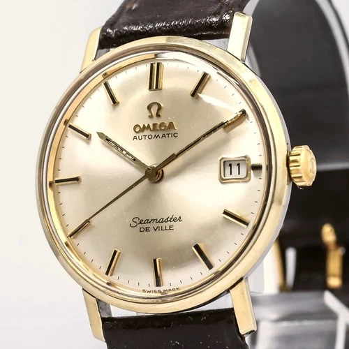 **NEAR MINT** Vintage OMEGA Seamaster De Ville Cal.562 Automatic Gold 34mm Mens