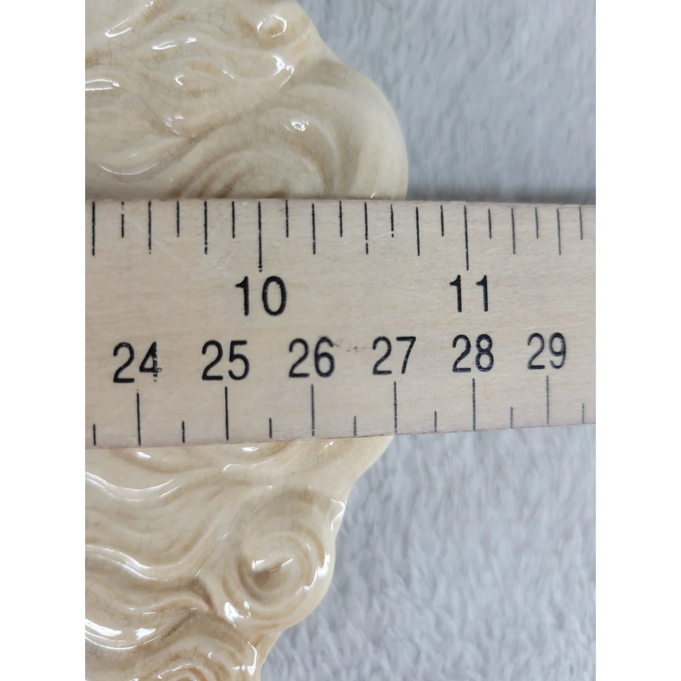 Plato decorativo vintage de cerámica con cara de Papá Noel vacaciones de Navidad Foto 4 de 4