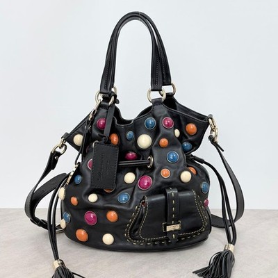 Lancel Premier Flirt Bucket Bag Paris Leather Drawstring Shoulder Bag Classic