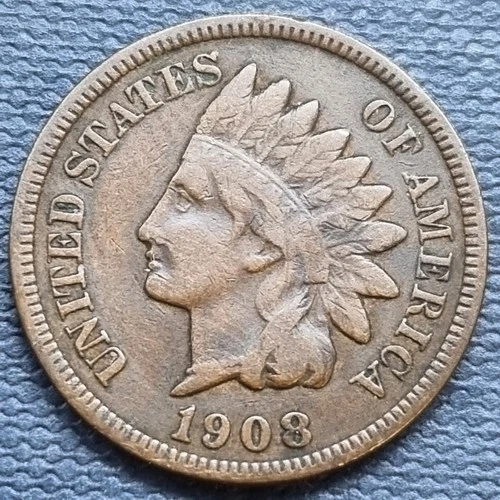 1908 s Indian Head Cent 1c VF #97943