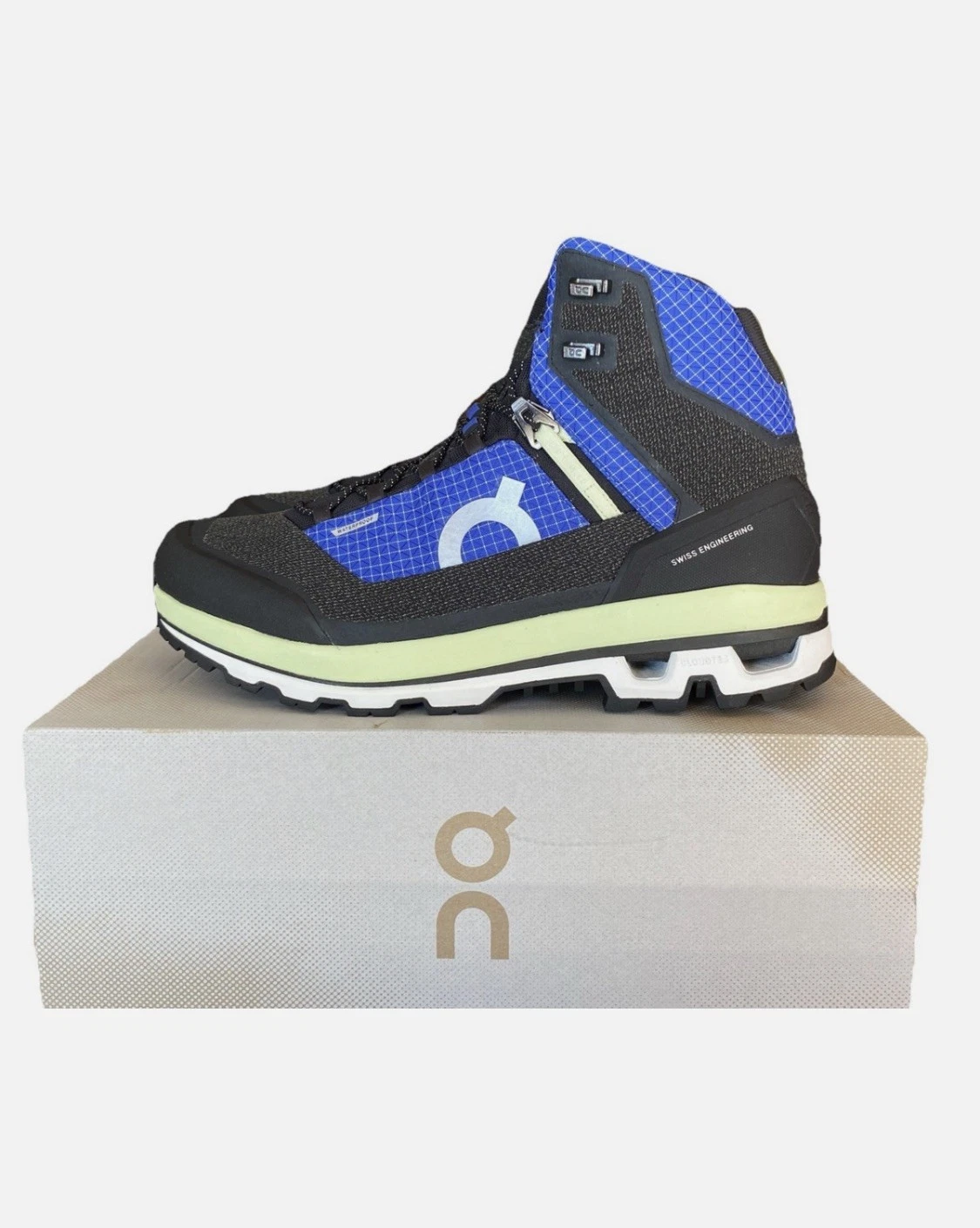On Cloudalpine Waterproof Men’s 11.5 M Trail Hiking Shoes Boots Cobalt Limelight