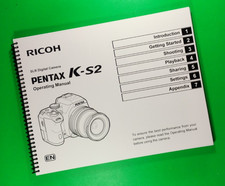 Owners Manual for Ricoh Pentax K-S2, KS2 Camera 148 Pages W/Clear Covers 