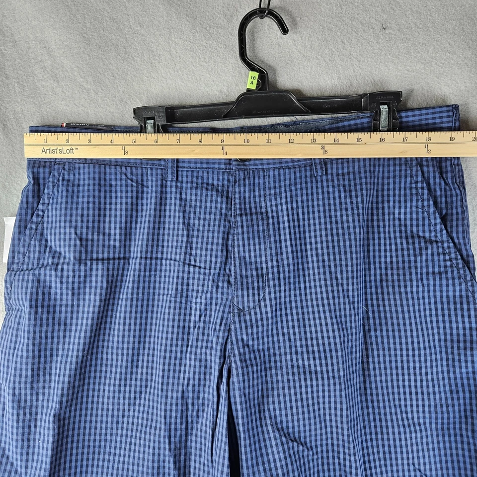 NEW Tommy Hilfiger Shorts Mens 38 Blue Check Classic Fit Chino Golf Casual - Image 2 of 4