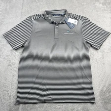ECKERD COLLLEGE Men's Stripped Large  Polo Cutter & Buck Embroidered Logo NWT