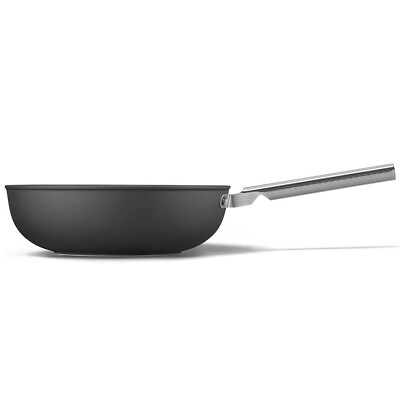 Smeg Cookware 50's Style Non-Stick Wok Black, 12-Inches