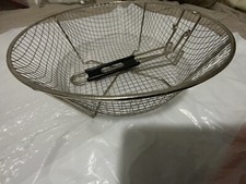 Frying Basket 11.5in Round X 4in Deep Stainless Steel- 9in Collapsible Handle