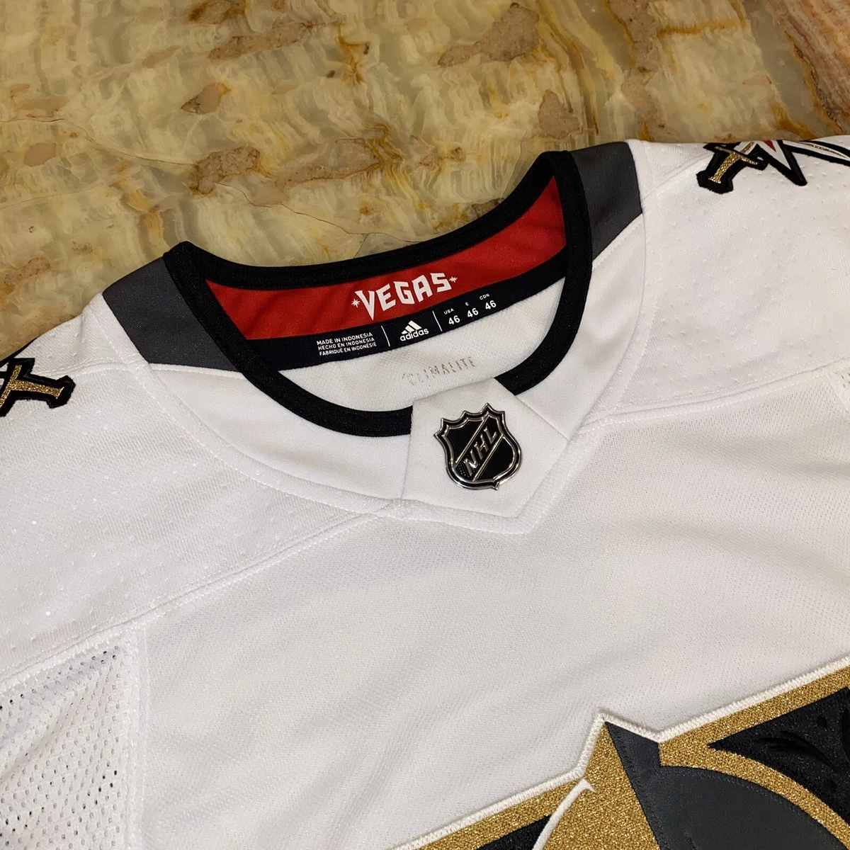 Las Vegas Golden Knights Adidas Climalite Authentic Away Hockey Jersey Size  46