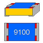 SMD-Widerstand 910 Ohm 1% 0,1 W Bauform 0603 gegurtet