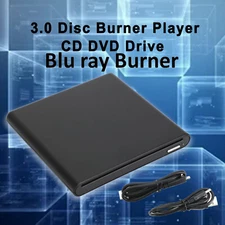 Burner USB External BD-R BD DVD CD RW Disc Writer Movie Player Black
