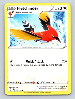 Fletchinder HP 80 Quick Attack Rarity Colorful Diverse Pokémon
