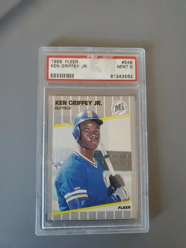 1989 FLEER #548 KEN GRIFFEY JR. ROOKIE, PSA 9 MINT, HOF, MARINERS, L@@K !