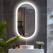 Specchio Bagno Retroilluminato LED Ovale: 80X50 Cm Specchio Bagno Con Led Luce S